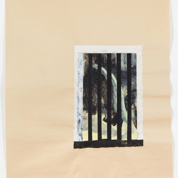 I #4, 2014, acrylic and collage on paper, 175×150 cm. Fondazione Mudima, Milano I #4, 2014, acrylic and collage on paper, 175×150 cm. Fondazione Mudima, Milano