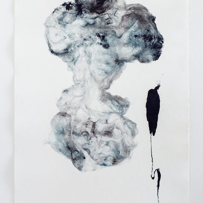 Absence #3, 2018, raw wool and chalcographic ink, 70x50 cm Absence #3, 2018, raw wool and chalcographic ink, 70x50 cm