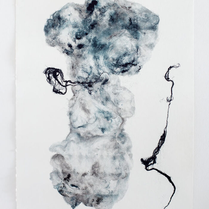 Absence #2, 2018, raw wool and chalcographic ink, 70x50 cm Absence #2, 2018, raw wool and chalcographic ink, 70x50 cm
