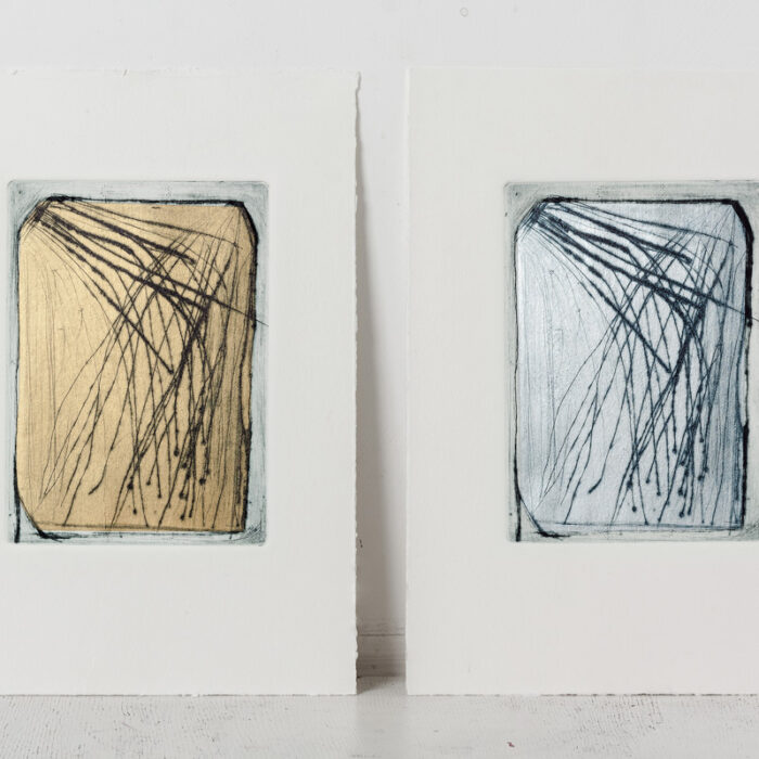 Forma C (oro/argento), 2015, dry point, 25x18 cm