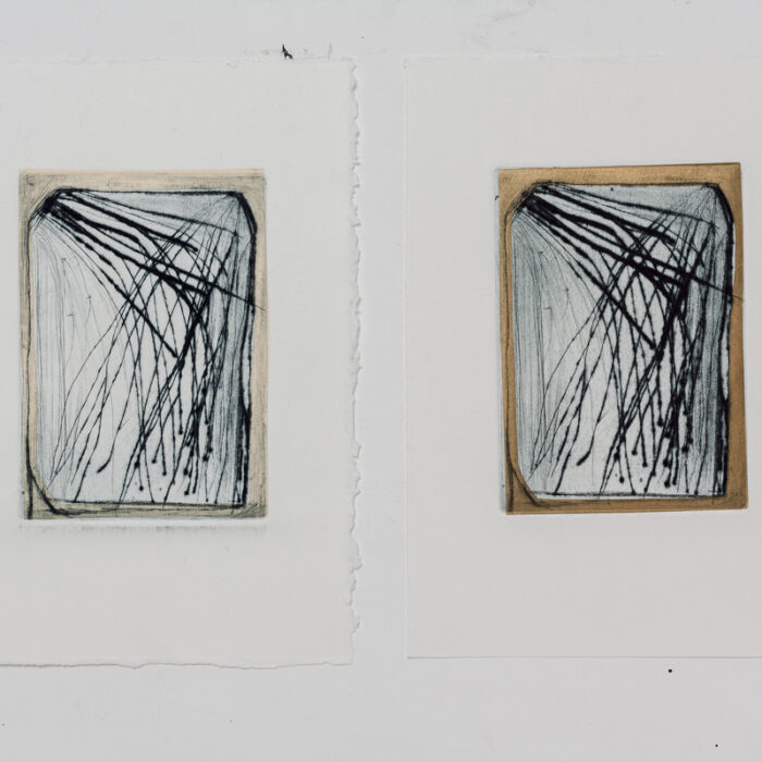 Forma C (écru_oro/ex), 2015, dry point, 25x18 cm