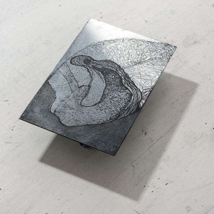 Untitled (zinc matrix), 2015, etching, aquatint, 18x12 cm